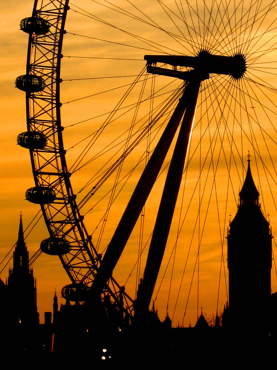 Sonneruntergang &uuml;ber Big Ben und London Eye