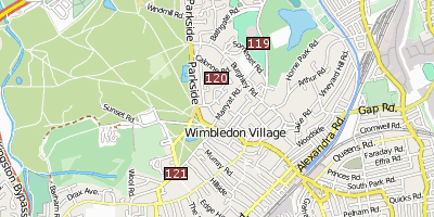 Stadtplan Wimbledon Lawn Tennis Museum London